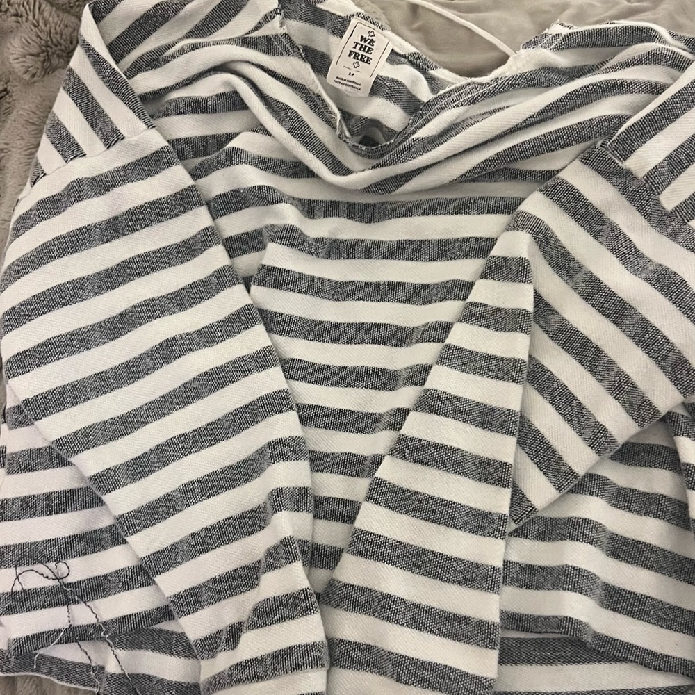 Striped Gray and White Sweater free people